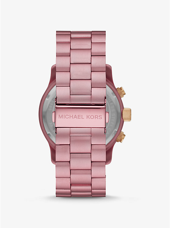 Limited Edition Oversized Runway Pavé Pink-Tone Aluminum Watch image number 2