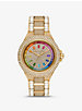 Limited Edition Oversized Camille Rainbow Pavé Gold-Tone Watch image number 0