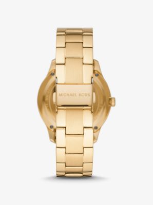 Oversized Runway Dive Pav&eacute; Gold-Tone Watch