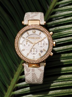 Michael kors store gold pave watch