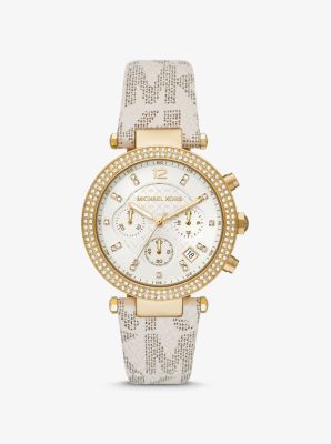 Michael kors watch discount leather