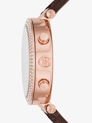 parker pave rose gold watch