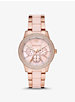 Oversized Tibby Pavé Rose Gold-Tone Blush Acetate Watch image number 0