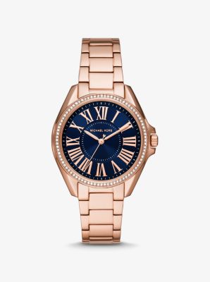 Michael kors rose 2024 gold pave watch