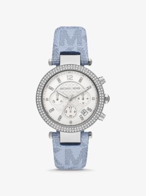 mk parker watch silver