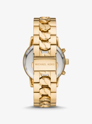 Oversized Ritz Pavé Gold-Tone Curb Link Watch image number 2