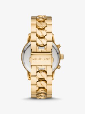 Oversized Ritz Pav Gold Tone Curb Link Watch Michael Kors Canada