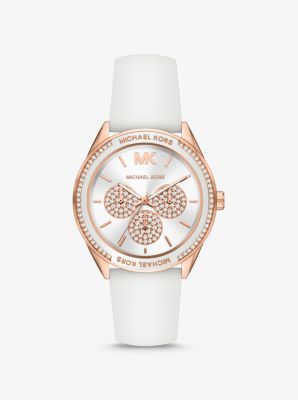 Oversized Sport Rose Gold Tone and Silicone Watch Michael Kors