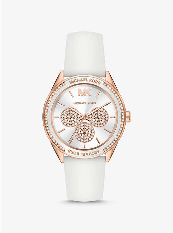 Oversized Sport Rose Gold-Tone and Silicone Watch image number 0