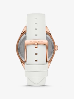 Montre Sport surdimensionn&eacute;e de ton or rose &agrave; bracelet en silicone
