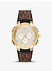 Oversized Pavé Gold-Tone and Logo Sport Watch image number 0