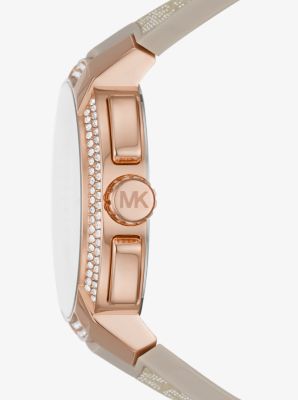 Oversized Pavé Rose Gold-Tone and Logo Sport Watch | Michael