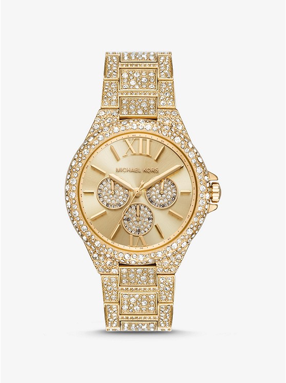 michaelkors.com | Oversized Camille Pavé Gold-Tone Watch