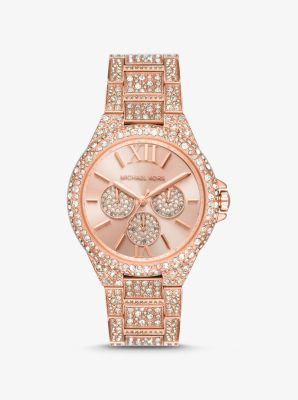 Oversized Camille Pavé Rose Gold-tone Watch | Michael Kors