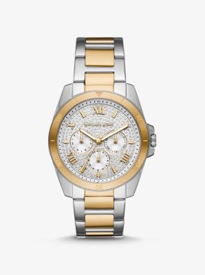 Oversized Alek Pavé Two-Tone Watch