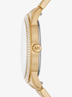 Oversized Tibby Pavé Gold-Tone Watch and Strap Set | Michael Kors