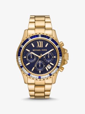 Oversized Everest Pav Gold Tone Watch Michael Kors