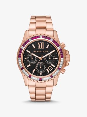 Oversized Pavé Rose Gold-tone Watch | Michael