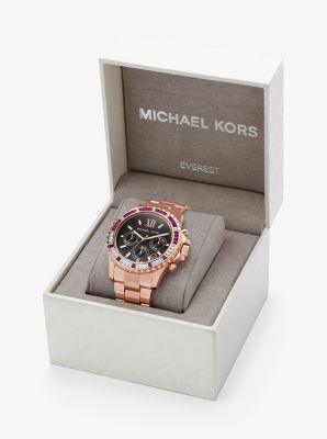 Orologio Everest oversize tonalità oro rosa con pavé in ORO ROSA | Michael Kors