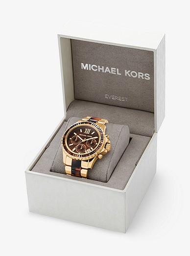 Oversized Everest Pavé Gold-tone And Acetate Watch | Michael Kors