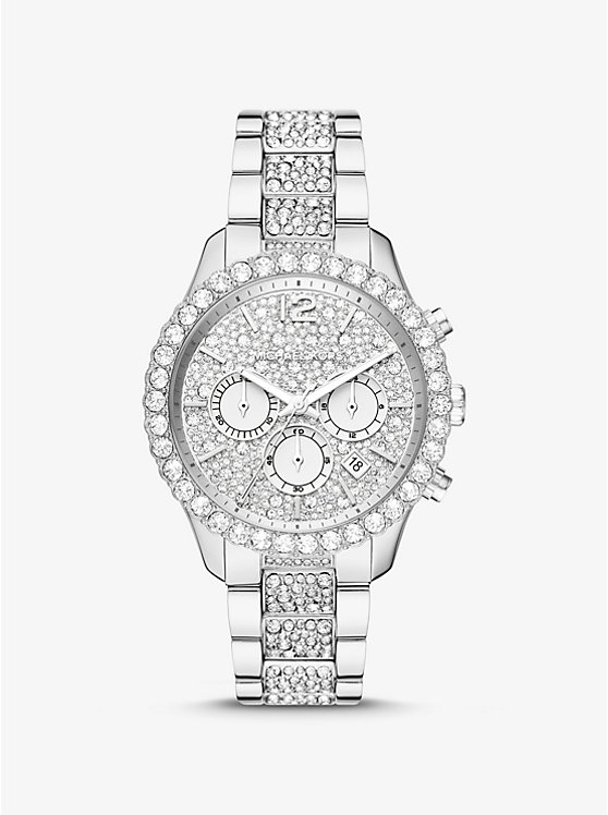 Oversized Layton Pavé Silver-Tone Watch image number 0
