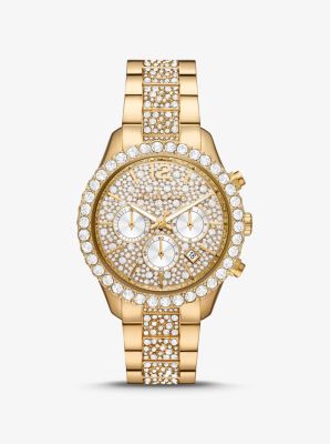 Oversized Layton Pavé Gold-Tone Watch image number 0