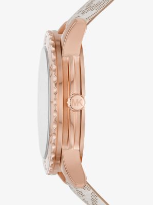 Oversized Runway Dive Pavé Rose Gold-Tone and Logo Watch image number 1
