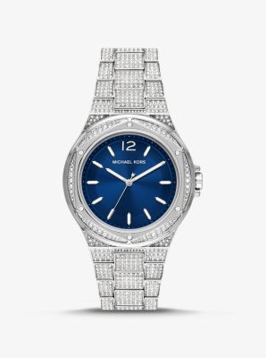 Oversized Lennox Pavé Silver-tone Watch | Michael Kors