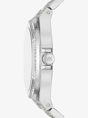 Oversized Lennox Pavé Silver-Tone Watch image number 1