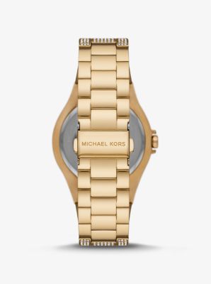 Oversized Lennox Pavé Gold-Tone Watch | Michael Kors