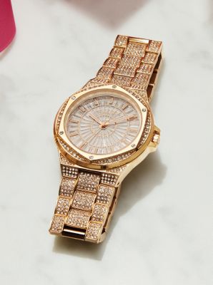 Oversized Lennox Pavé Gold-Tone Watch image number 3