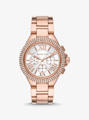 Oversized Camille Pavé Rose Gold-tone Watch | Michael Kors