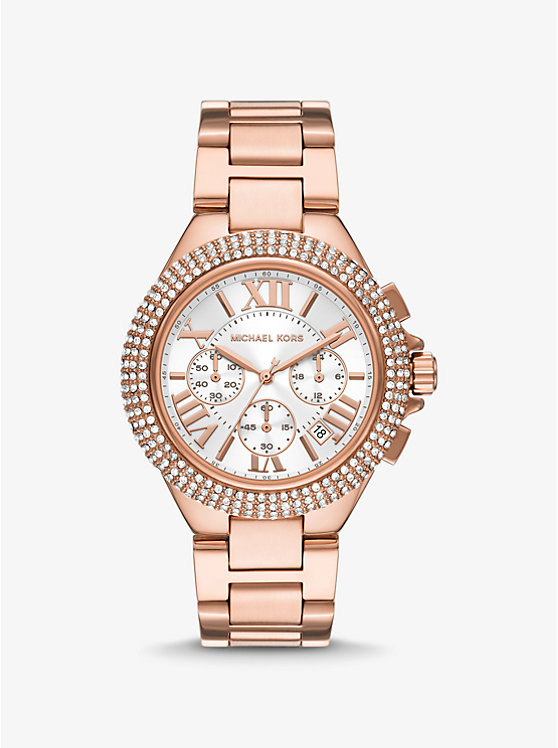 Oversized Camille Pavé Rose Gold-Tone Watch image number 0