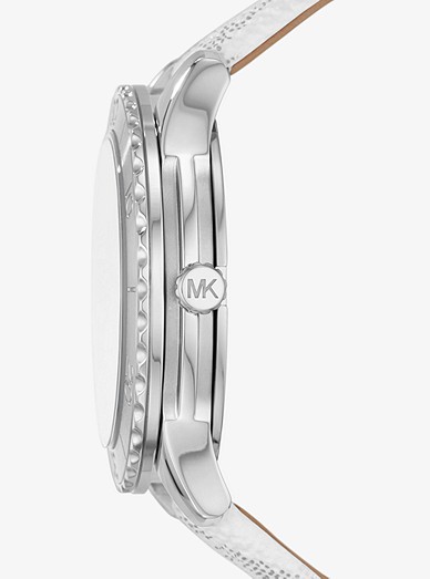 Oversized Runway Dive Pavé Silver-tone And Logo Watch | Michael Kors