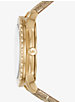 Montre Runway Dive surdimensionnée dorée à pavé et à bracelet en toile à logo métallisée image number 1