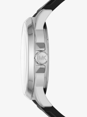 Oversized Penn Silver-Tone and Silicone Watch