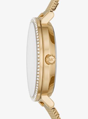 Jayne Pav&eacute; Gold-Tone Mesh Watch