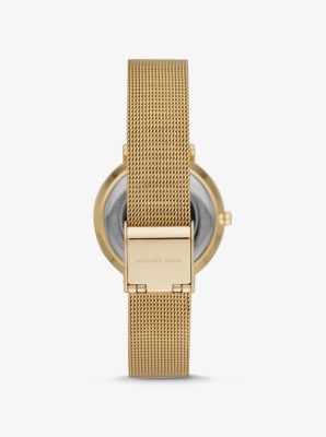 Jayne Pav&eacute; Gold-Tone Mesh Watch