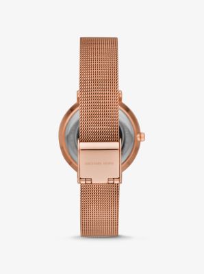 Jayne Pav&eacute; Rose Gold-Tone Mesh Watch