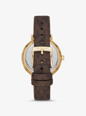 Oversized Jayne Gold-Tone and Logo Watch