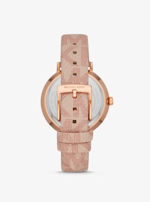 Oversized Jayne Rose Gold Tone and Logo Watch Michael Kors