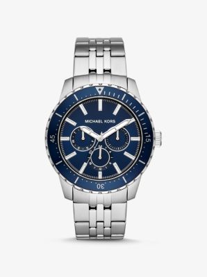 michael kors silver watch blue face