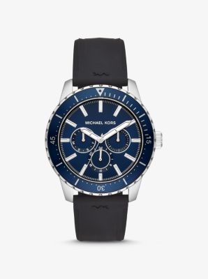 silver and blue michael kors watch