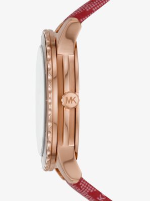 Oversized Runway Dive Pavé Rose Gold-Tone and Logo Watch image number 1