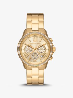 Oversized Bryn Pavé Gold-Tone Watch | Michael Kors