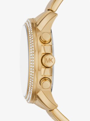 Oversized Bryn Pavé Gold-Tone Watch | Michael Kors