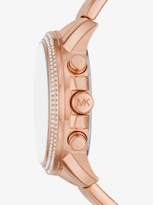 Oversized Bryn Pav&eacute; Rose Gold-Tone Watch in DORADO ROSA | Michael Kors