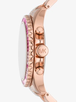 Oversized Everest Pavé Rose Gold-Tone Watch | Michael Kors