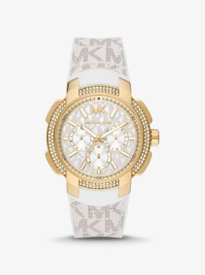 Oversized Sydney Pavé Gold-Tone and Logo Watch | Michael Kors