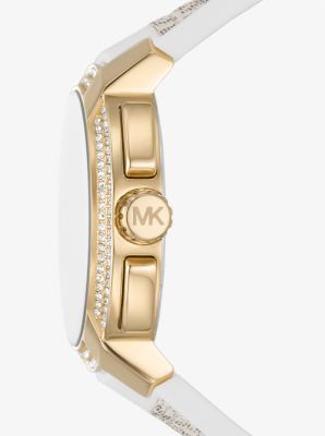 Oversized Sydney Pavé Gold-Tone and Logo Watch | Michael Kors